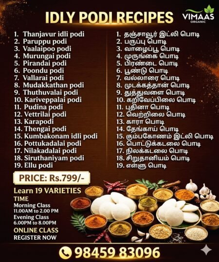 Idly Podi Receips Class